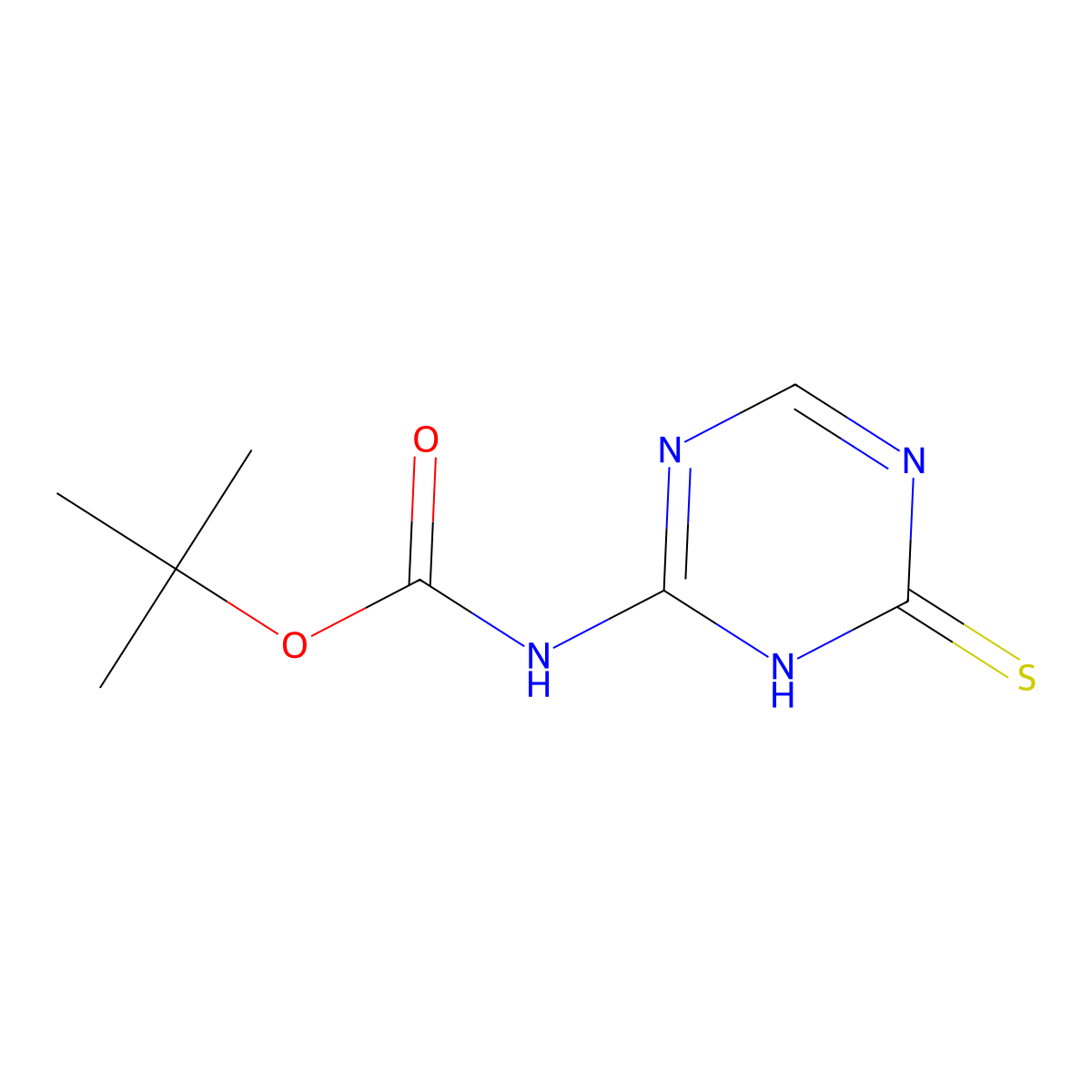 tert-butyl N-(4-sulfanyl-1,3,5-triazin-2-yl)carbamate molecular structure, CAS 2413887-10-0