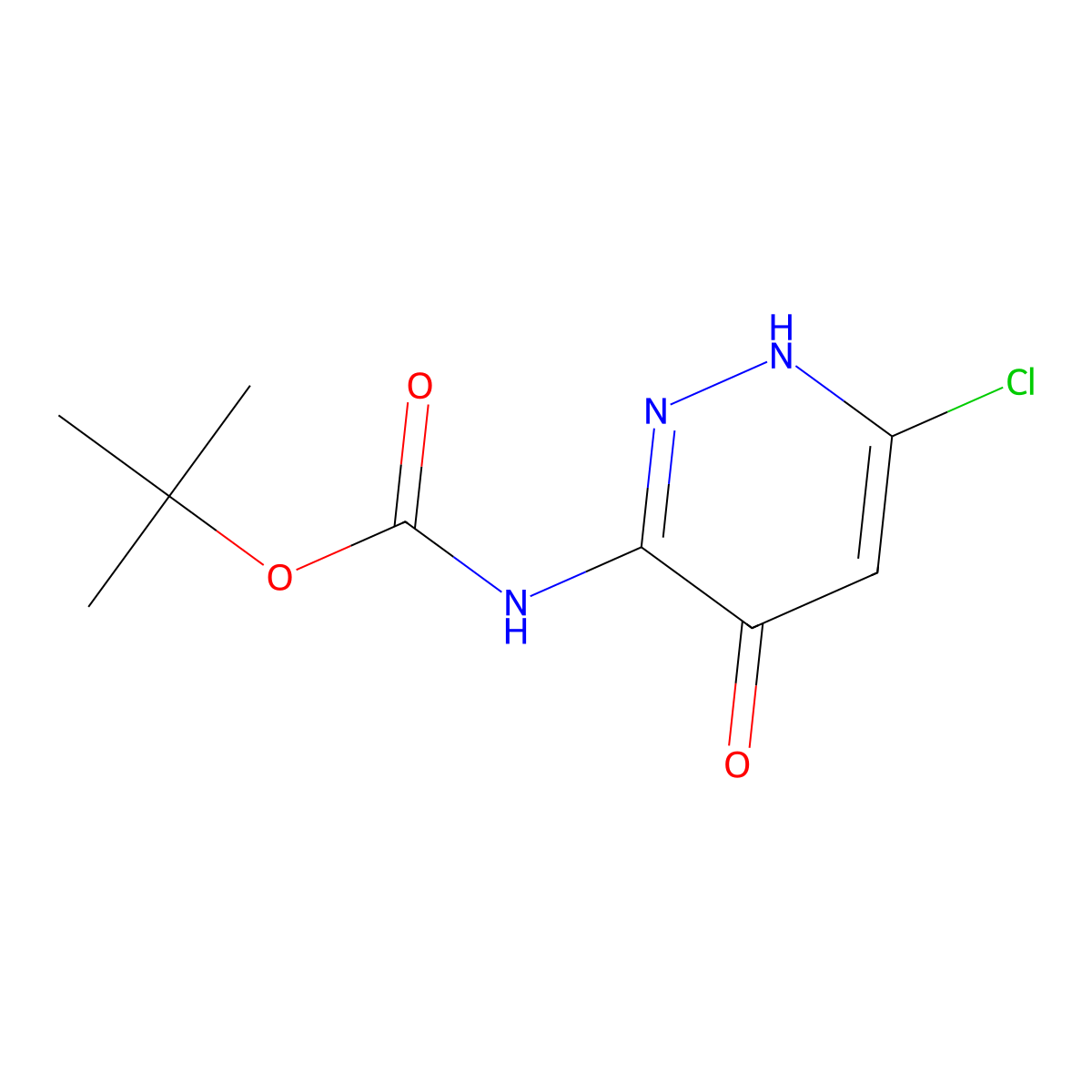 tert-butyl N-(6-chloro-4-hydroxypyridazin-3-yl)carbamate molecular structure, CAS 2413887-28-0