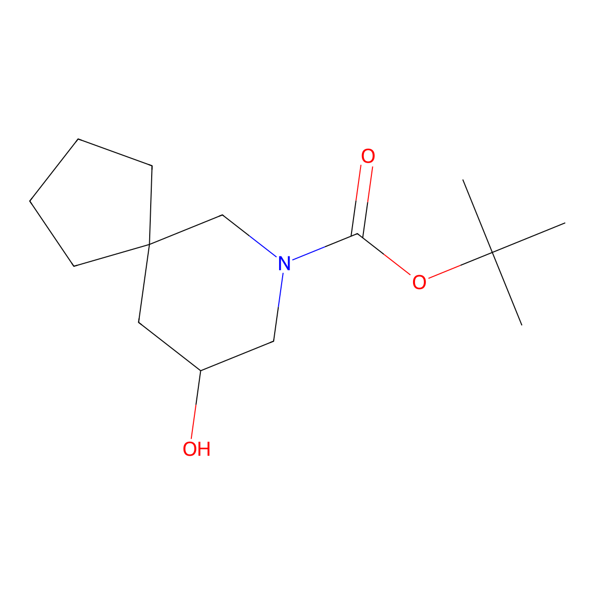 Tert-butyl 9-hydroxy-7-azaspiro[4.5]decane-7-carboxylate molecular structure, CAS 2413896-09-8