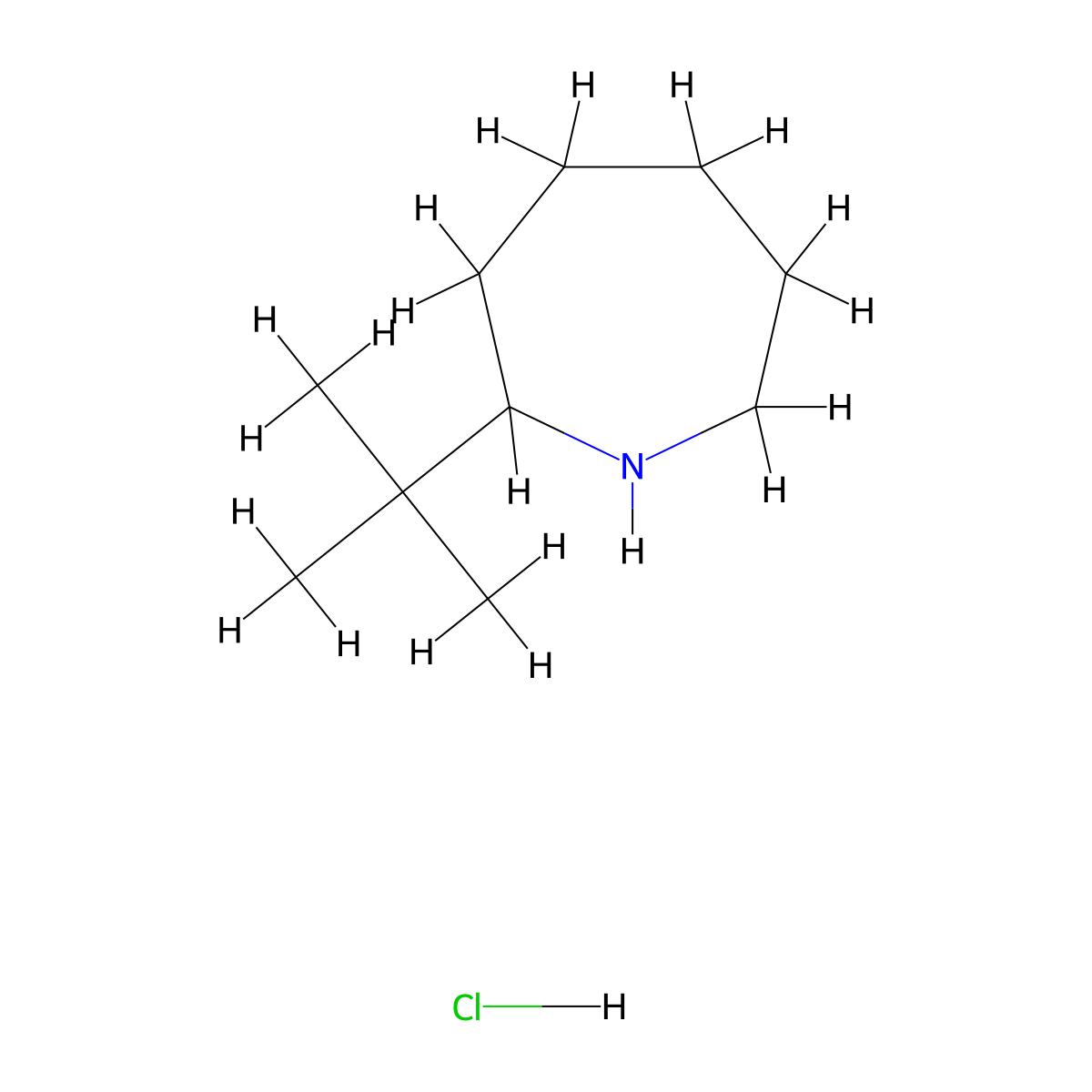 2-Tert-butylazepane hydrochloride molecular structure, CAS 2413896-12-3
