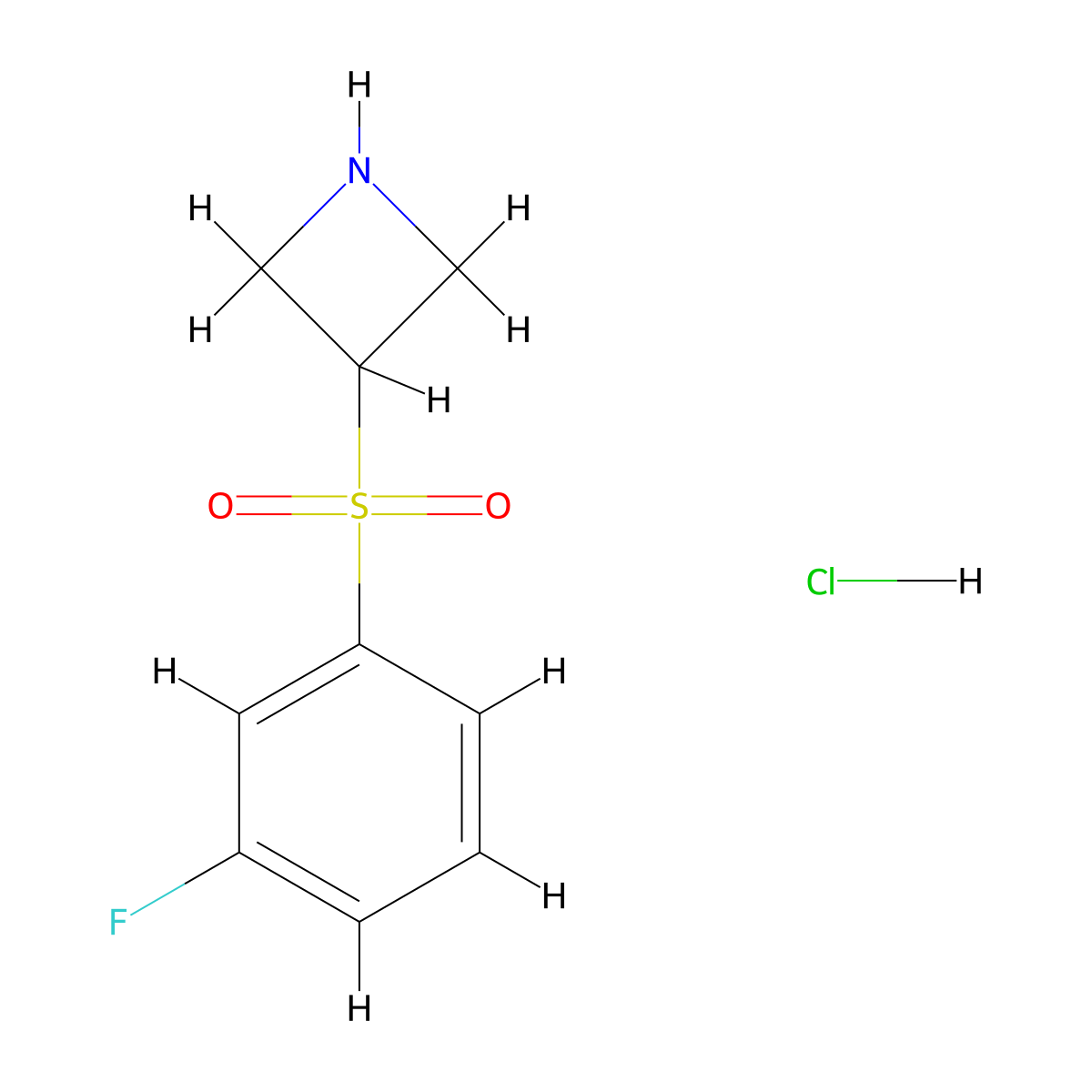 3-(3-Fluorobenzenesulfonyl)azetidine hydrochloride molecular structure, CAS 2413896-15-6