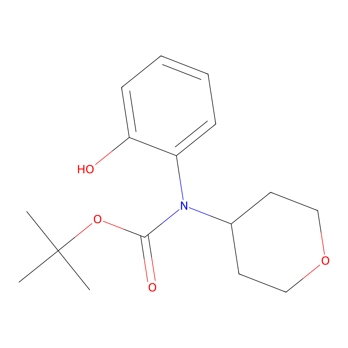 tert-butyl N-(2-hydroxyphenyl)-N-(oxan-4-yl)carbamate molecular structure, CAS 2413896-24-7