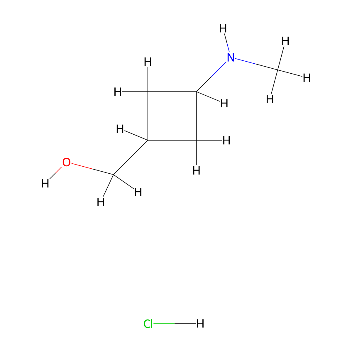 [3-(Methylamino)cyclobutyl]methanol hydrochloride molecular structure, CAS 2413896-28-1