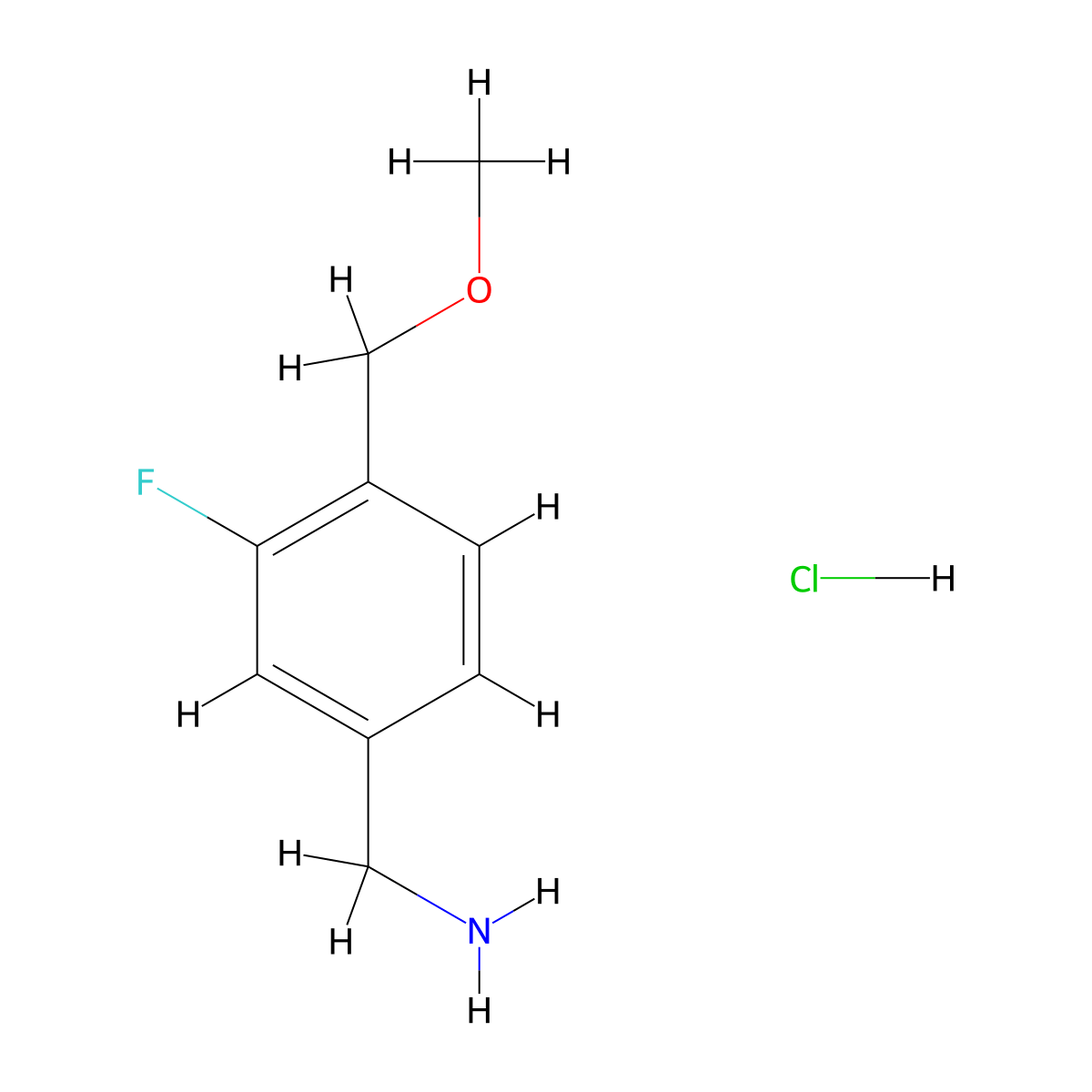 (3-Fluoro-4-(methoxymethyl)phenyl)methanamine hydrochloride molecular structure, CAS 2413896-36-1