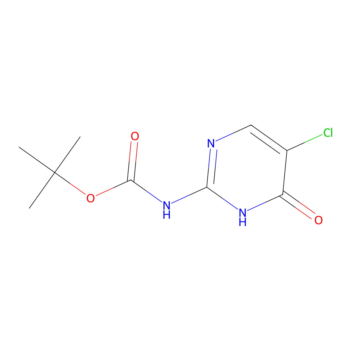 tert-butyl N-(5-chloro-4-hydroxypyrimidin-2-yl)carbamate molecular structure, CAS 2413896-55-4