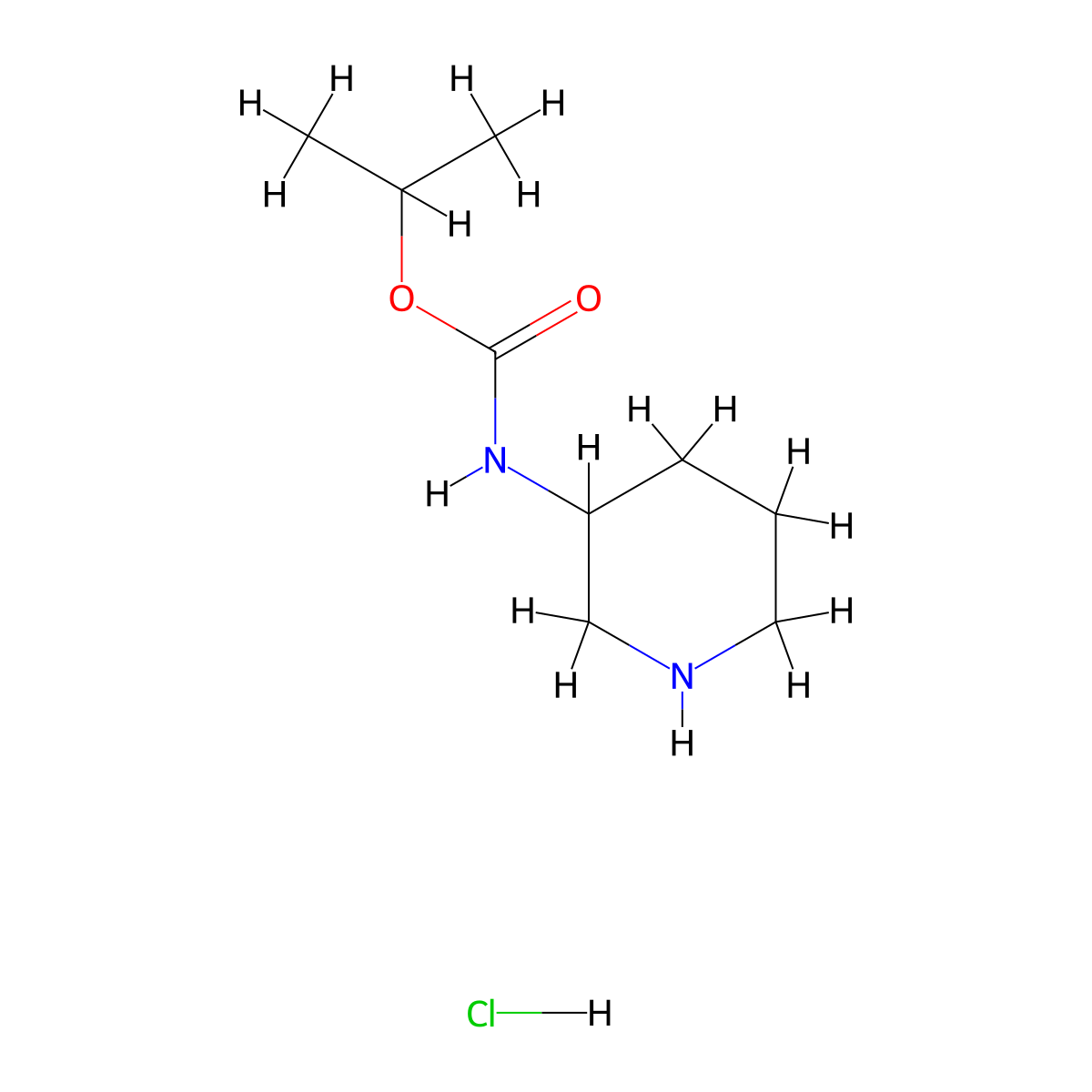 propan-2-yl N-(piperidin-3-yl)carbamate hydrochloride molecular structure, CAS 2413896-61-2