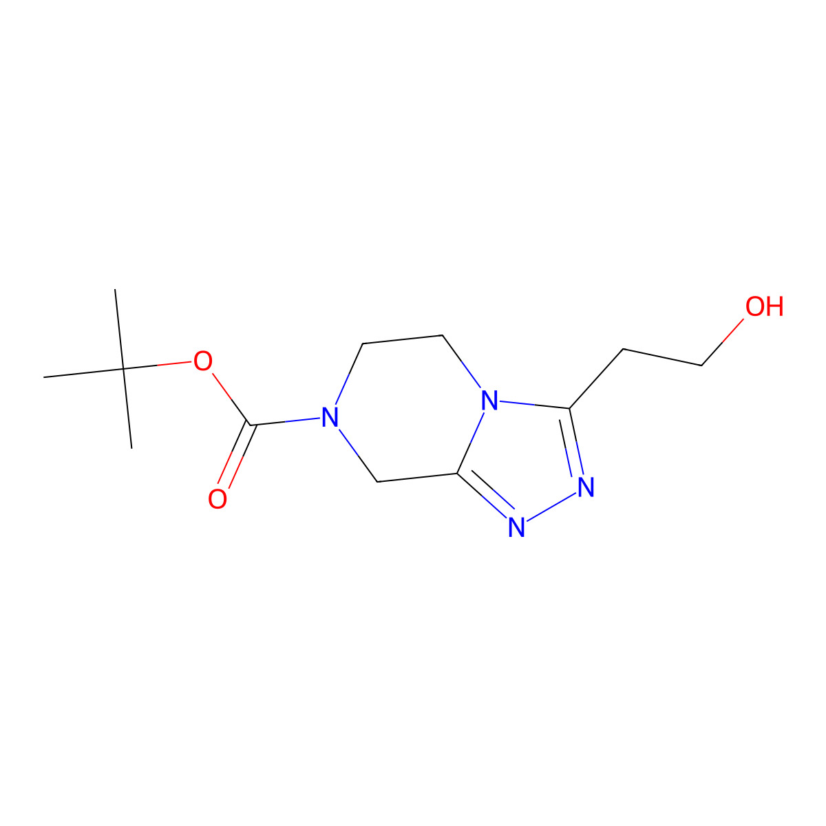 tert-butyl 3-(2-hydroxyethyl)-5H,6H,7H,8H-[1,2,4]triazolo[4,3-a]pyrazine-7-carboxylate molecular structure, CAS 2413896-69-0
