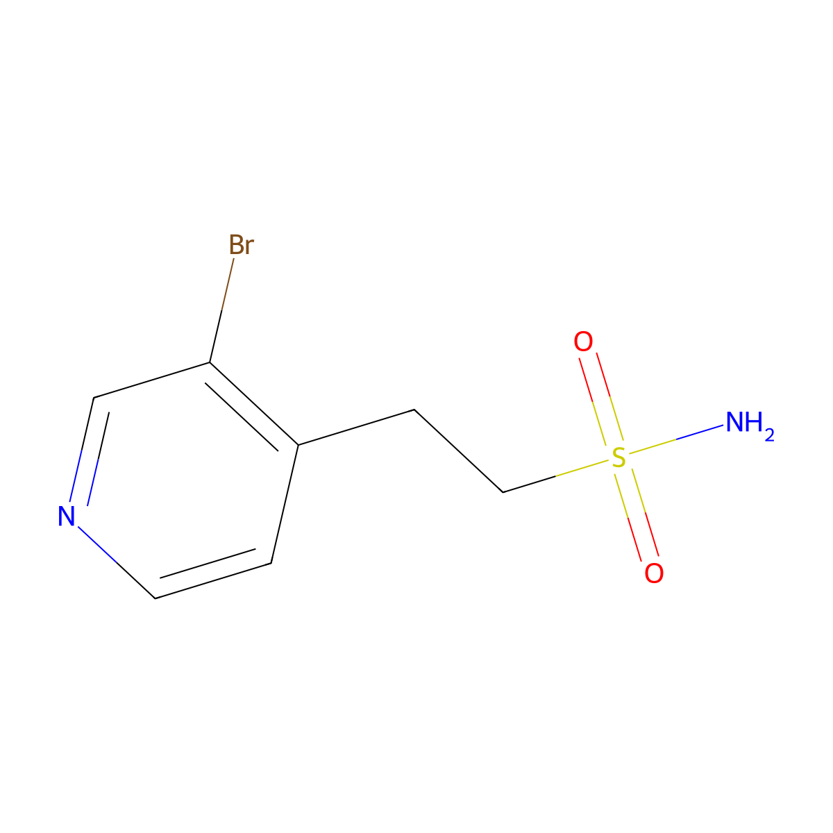 2-(3-Bromopyridin-4-yl)ethane-1-sulfonamide molecular structure, CAS 2413896-88-3