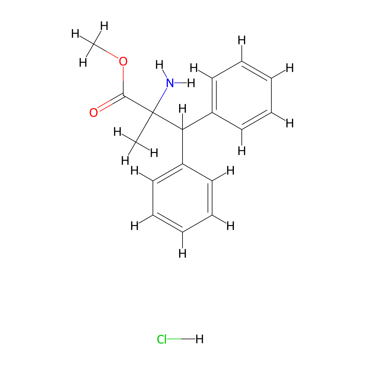 Methyl2-amino-2-methyl-3,3-diphenylpropanoatehydrochloride molecular structure, CAS 2413896-94-1