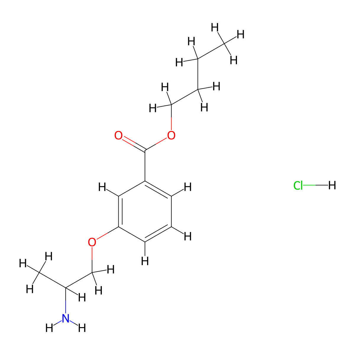 Butyl 3-(2-aminopropoxy)benzoate hydrochloride molecular structure, CAS 2413897-00-2