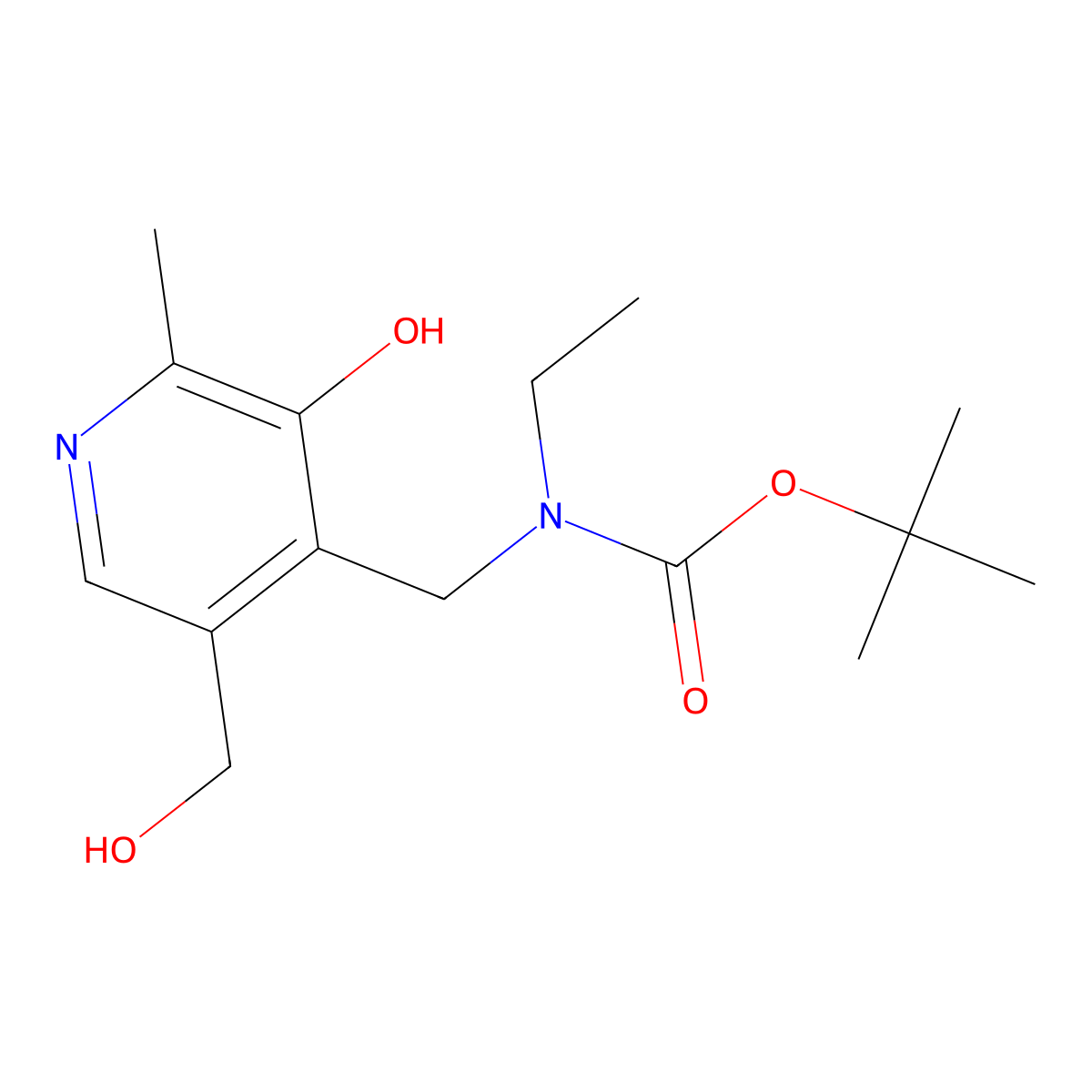 tert-butyl N-ethyl-N-{[3-hydroxy-5-(hydroxymethyl)-2-methylpyridin-4-yl]methyl}carbamate molecular structure, CAS 2413897-01-3