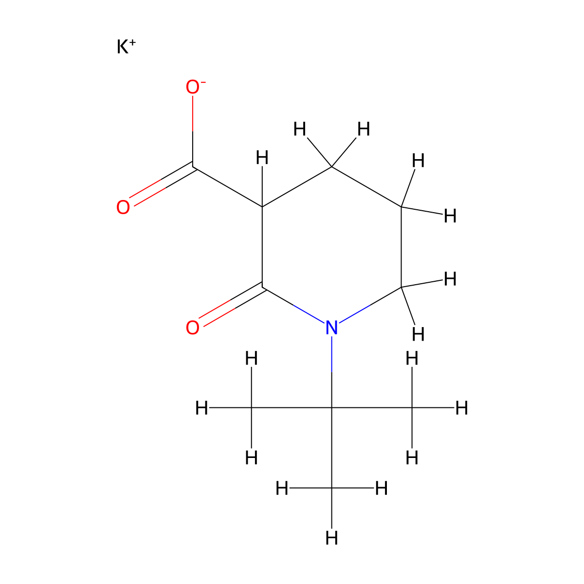 Potassium 1-tert-butyl-2-oxopiperidine-3-carboxylate molecular structure, CAS 2413897-06-8
