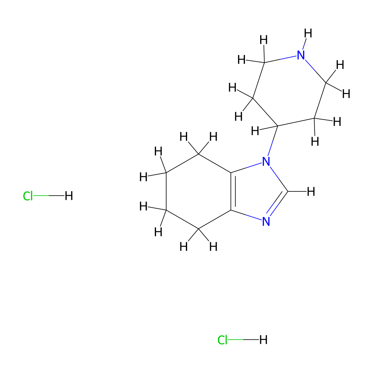 1-(piperidin-4-yl)-4,5,6,7-tetrahydro-1H-1,3-benzodiazole dihydrochloride molecular structure, CAS 2413897-18-2