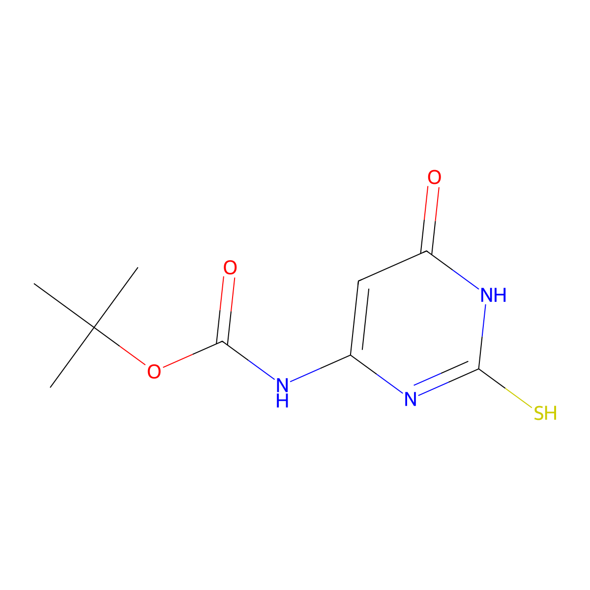 tert-butyl N-(6-oxo-2-sulfanyl-1,6-dihydropyrimidin-4-yl)carbamate molecular structure, CAS 2413897-20-6