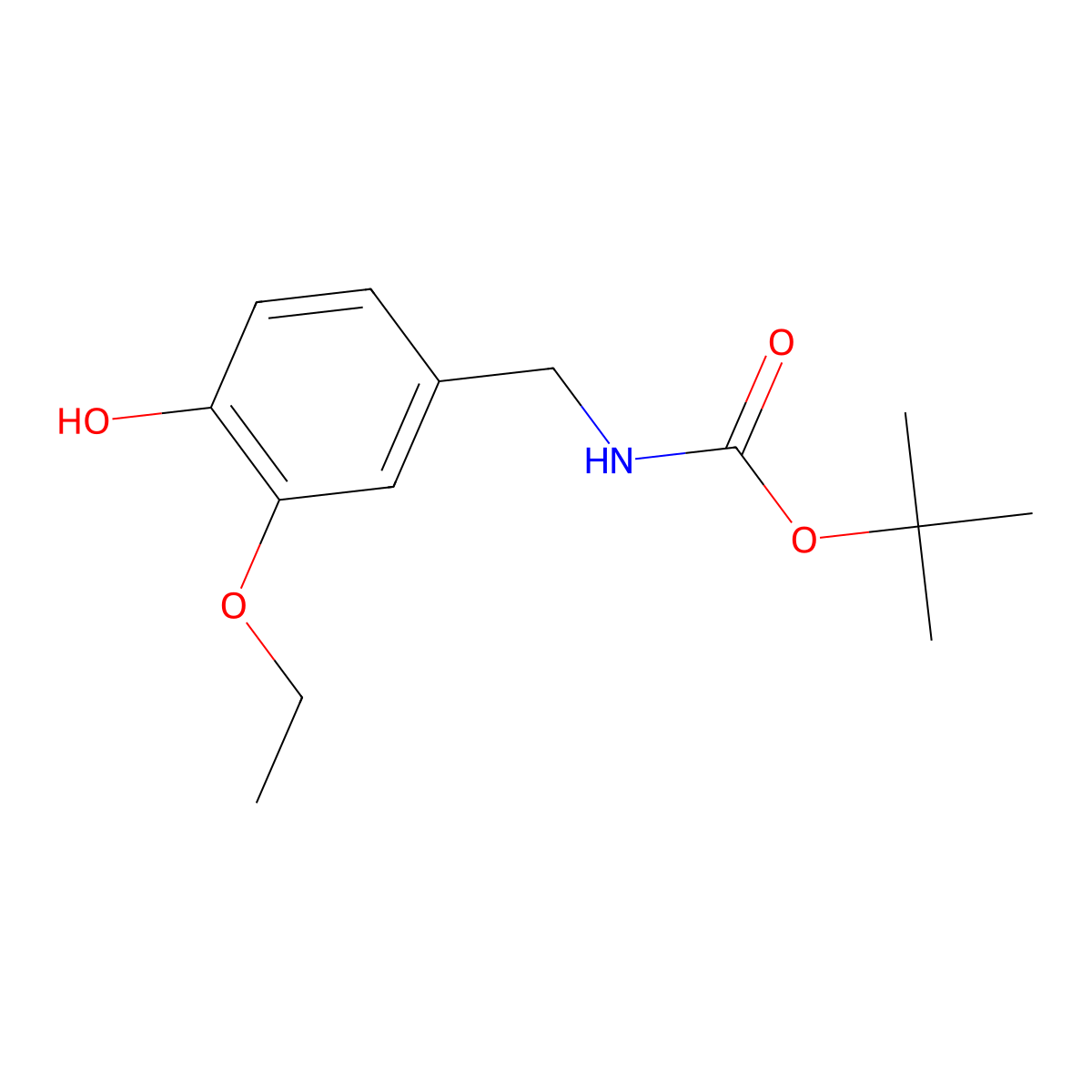 tert-butyl N-[(3-ethoxy-4-hydroxyphenyl)methyl]carbamate molecular structure, CAS 2413897-46-6