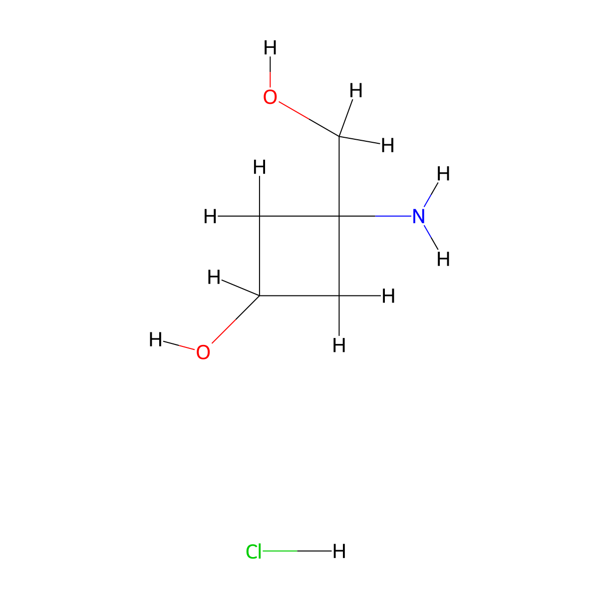 3-Amino-3-(hydroxymethyl)cyclobutan-1-ol hydrochloride molecular structure, CAS 2413897-53-5