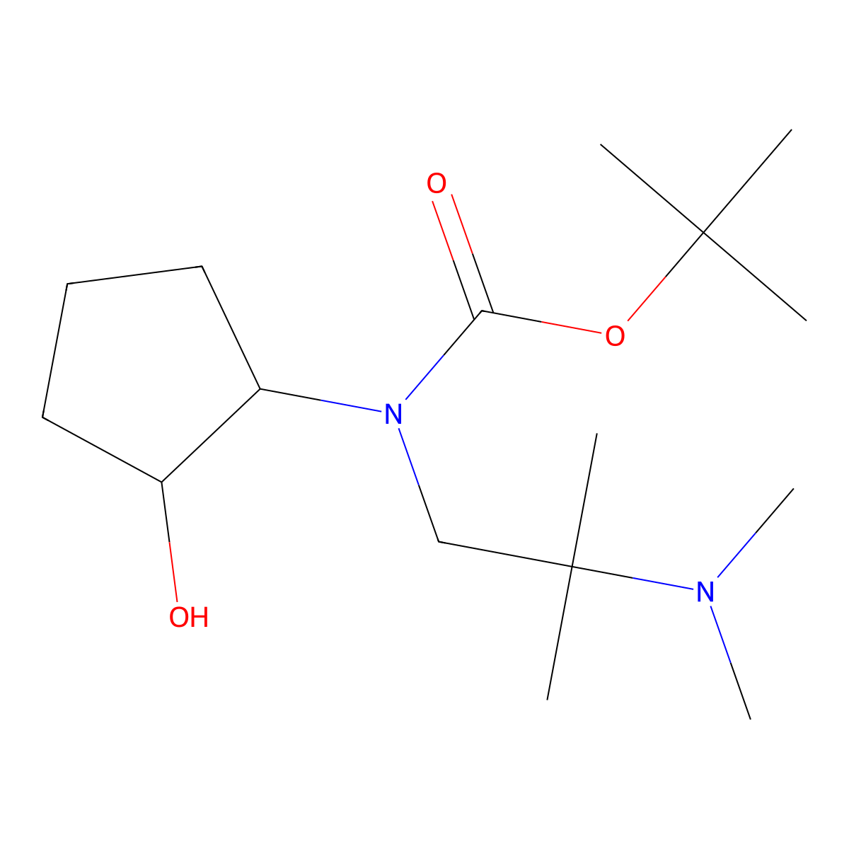 tert-butyl N-[2-(dimethylamino)-2-methylpropyl]-N-(2-hydroxycyclopentyl)carbamate molecular structure, CAS 2413897-64-8