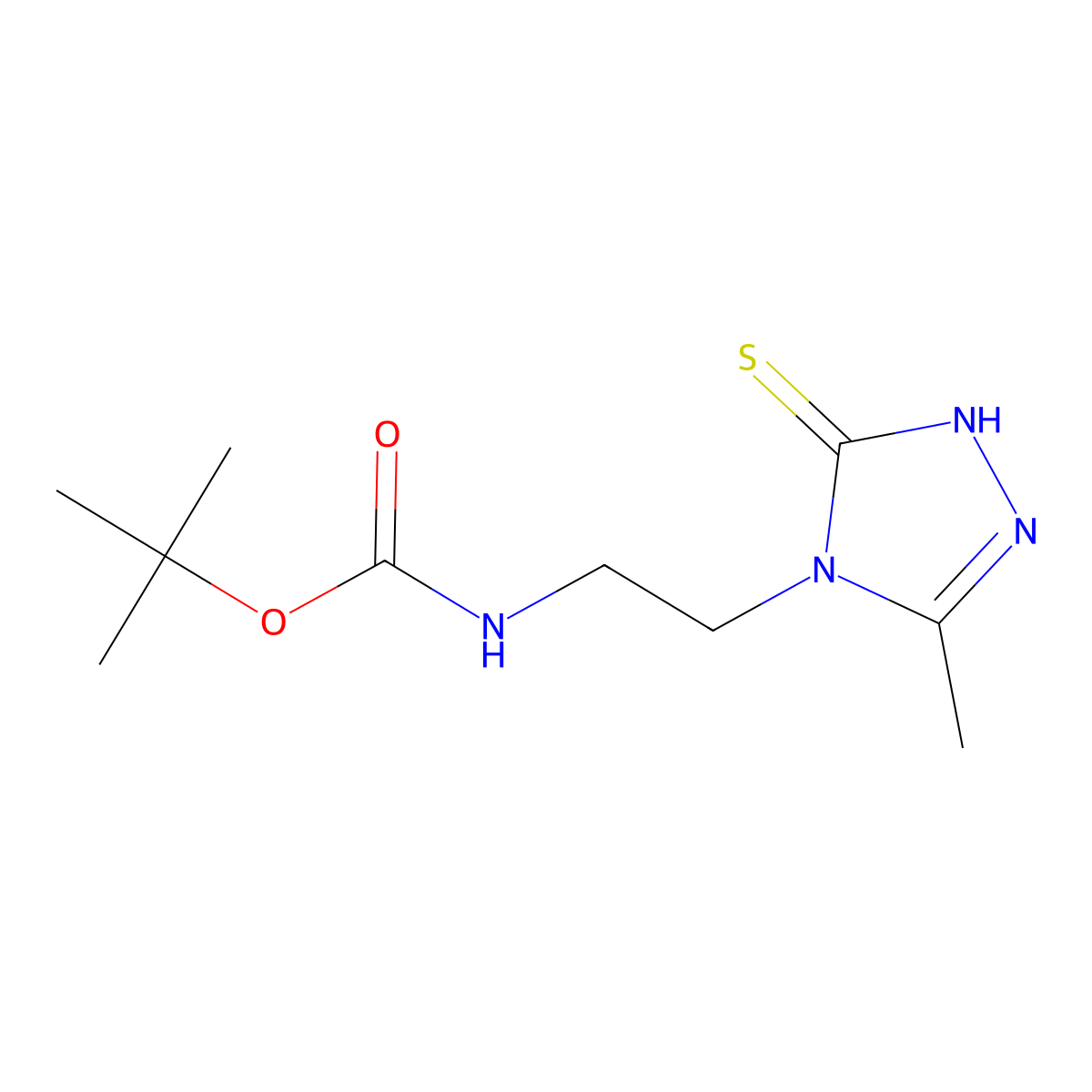 tert-butyl N-[2-(3-methyl-5-sulfanyl-4H-1,2,4-triazol-4-yl)ethyl]carbamate molecular structure, CAS 2413897-69-3