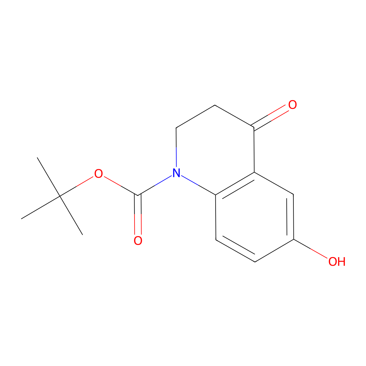 Tert-butyl 6-hydroxy-4-oxo-1,2,3,4-tetrahydroquinoline-1-carboxylate molecular structure, CAS 2413897-76-2