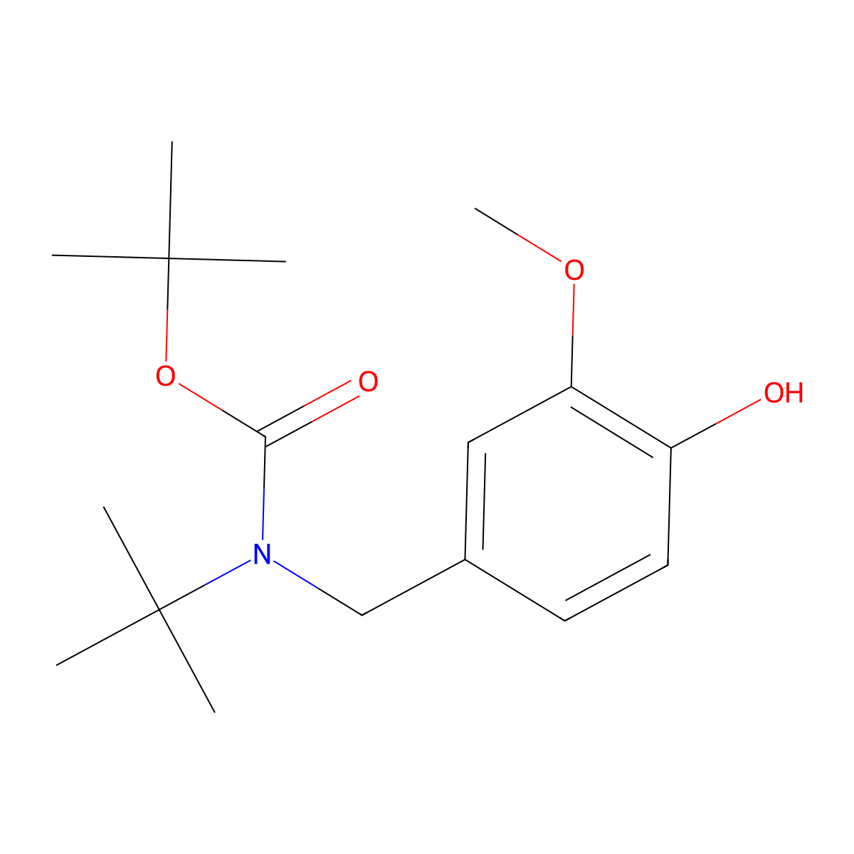 tert-butyl N-tert-butyl-N-[(4-hydroxy-3-methoxyphenyl)methyl]carbamate molecular structure, CAS 2413897-87-5