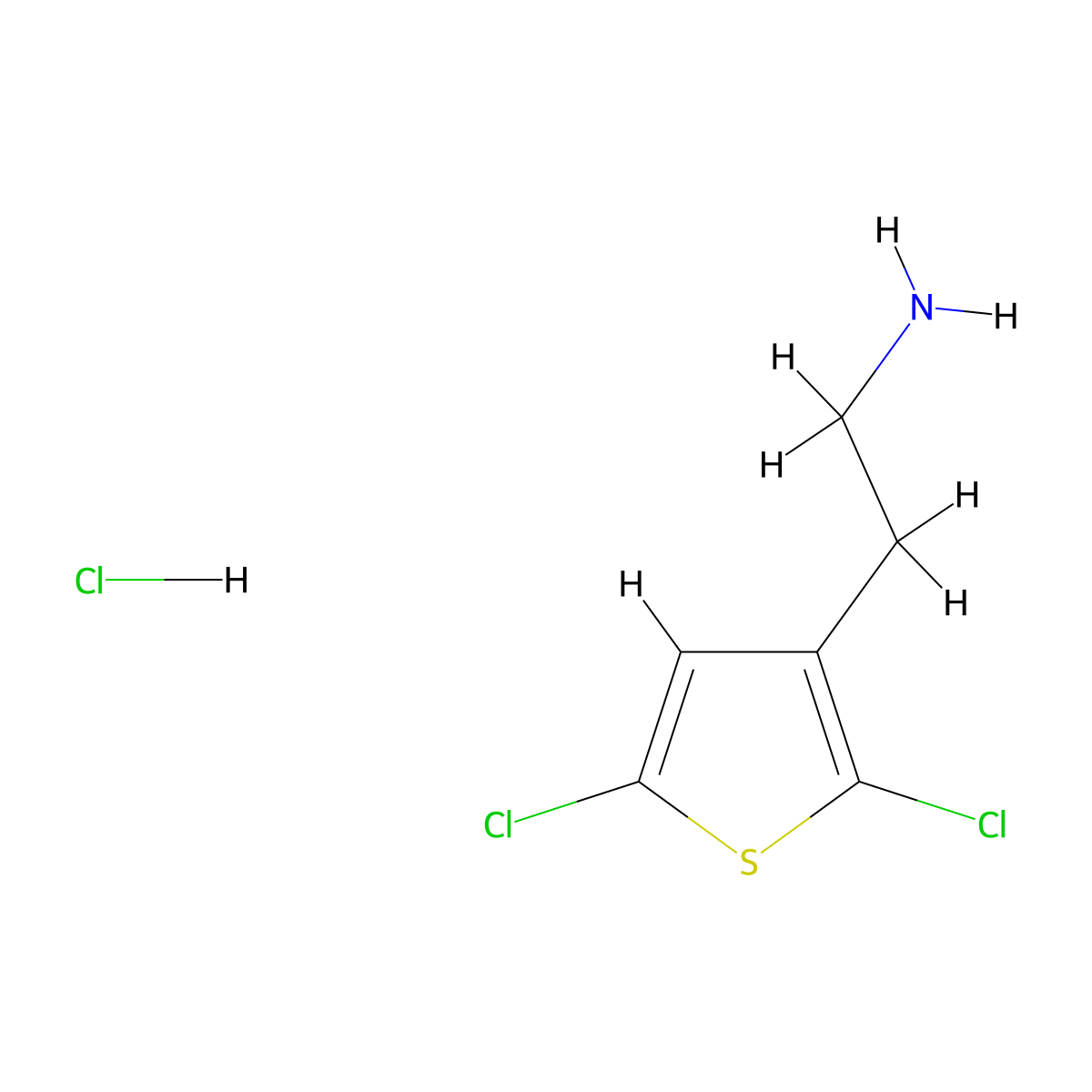 2-(2,5-Dichlorothiophen-3-yl)ethan-1-amine hydrochloride molecular structure, CAS 2413897-95-5