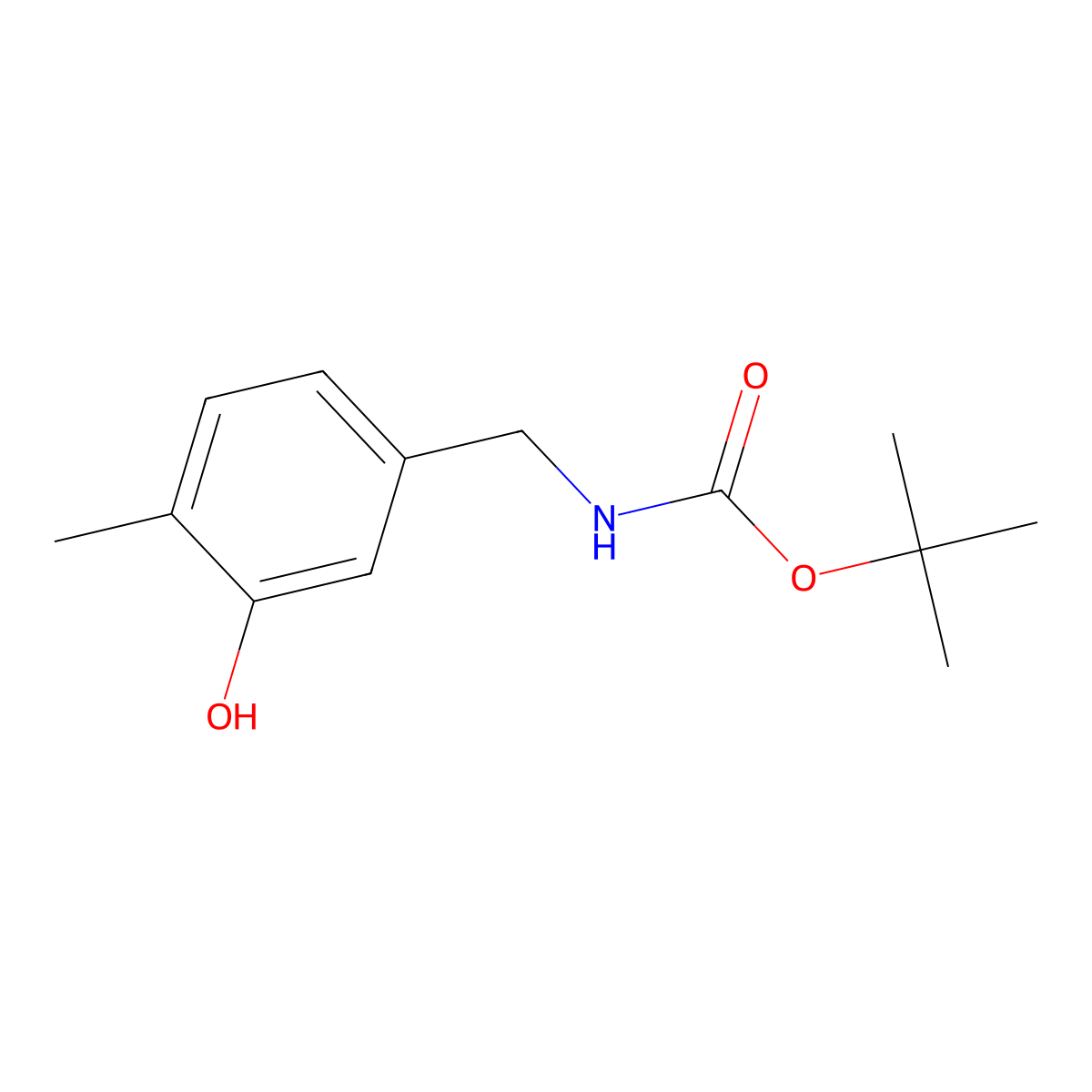 tert-butyl N-((3-hydroxy-4-methylphenyl)methyl)carbamate molecular structure, CAS 2413898-08-3