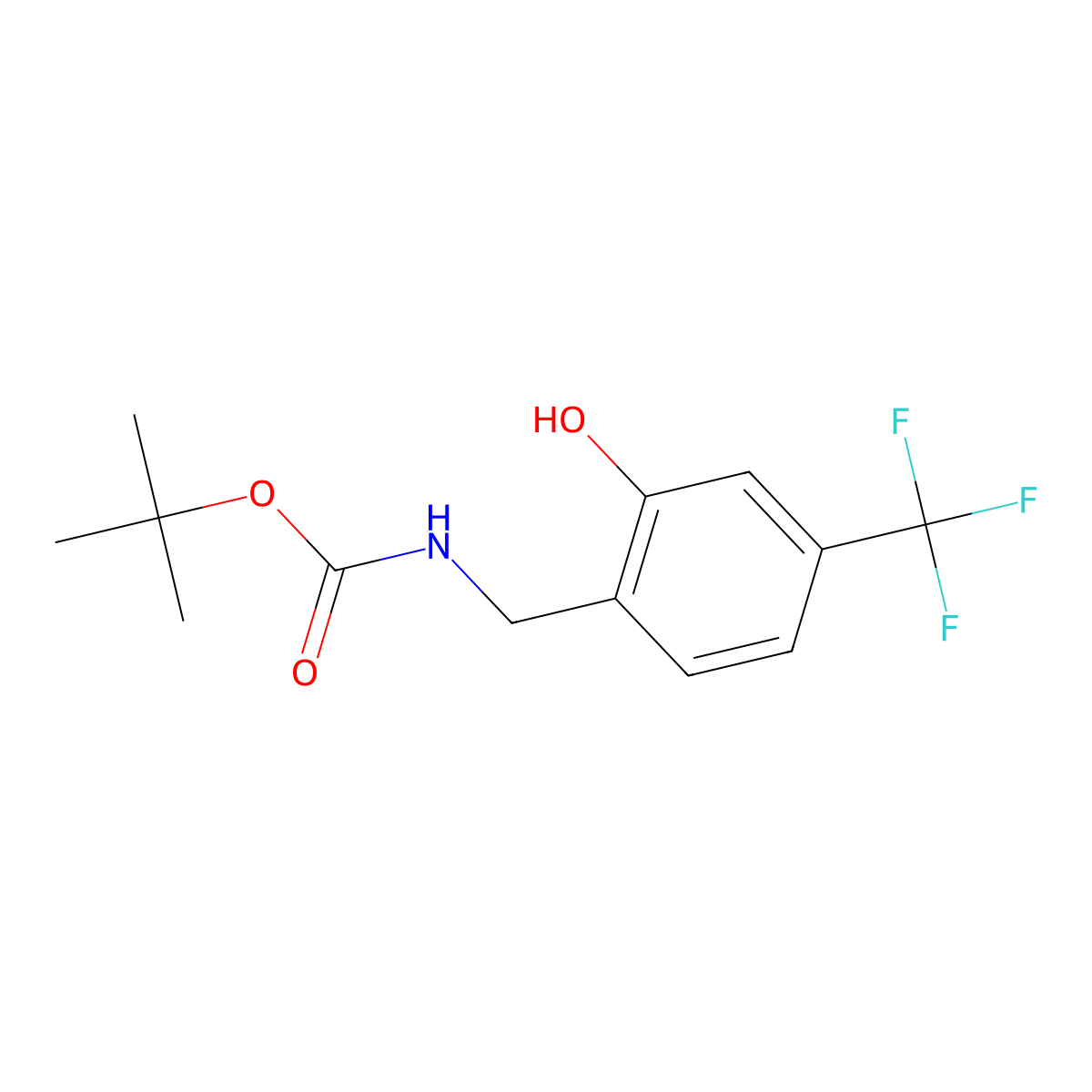 tert-butyl N-{[2-hydroxy-4-(trifluoromethyl)phenyl]methyl}carbamate molecular structure, CAS 2413898-11-8