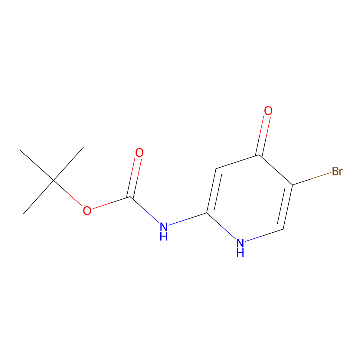 tert-butyl N-(5-bromo-4-hydroxypyridin-2-yl)carbamate molecular structure, CAS 2413898-13-0
