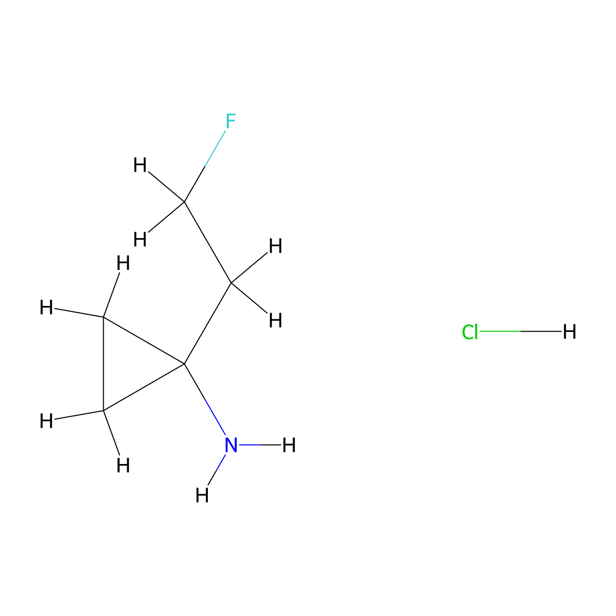 1-(2-Fluoroethyl)cyclopropan-1-amine hydrochloride molecular structure, CAS 2413898-14-1