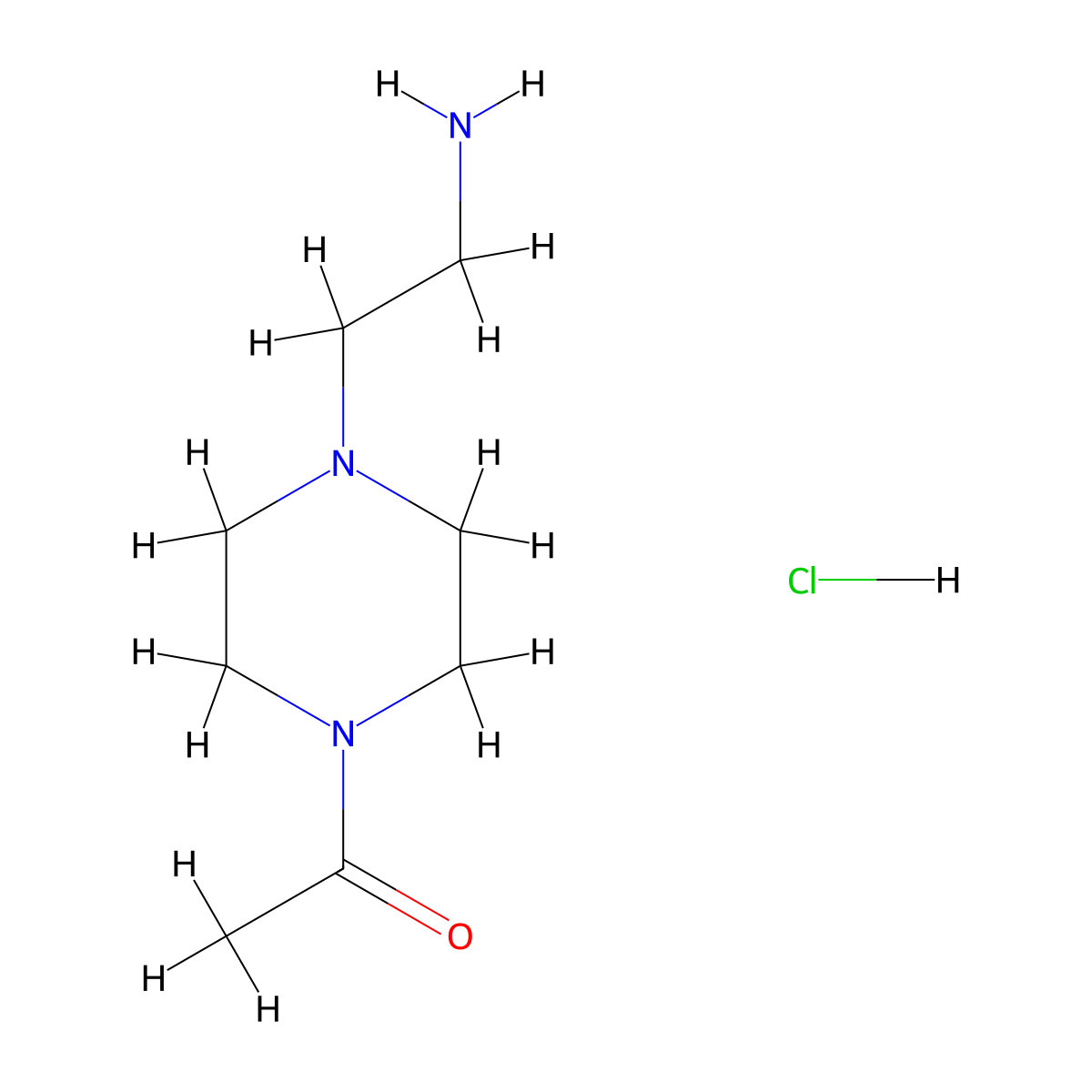 1-(4-(2-Aminoethyl)piperazin-1-yl)ethanone hydrochloride molecular structure, CAS 2413898-19-6
