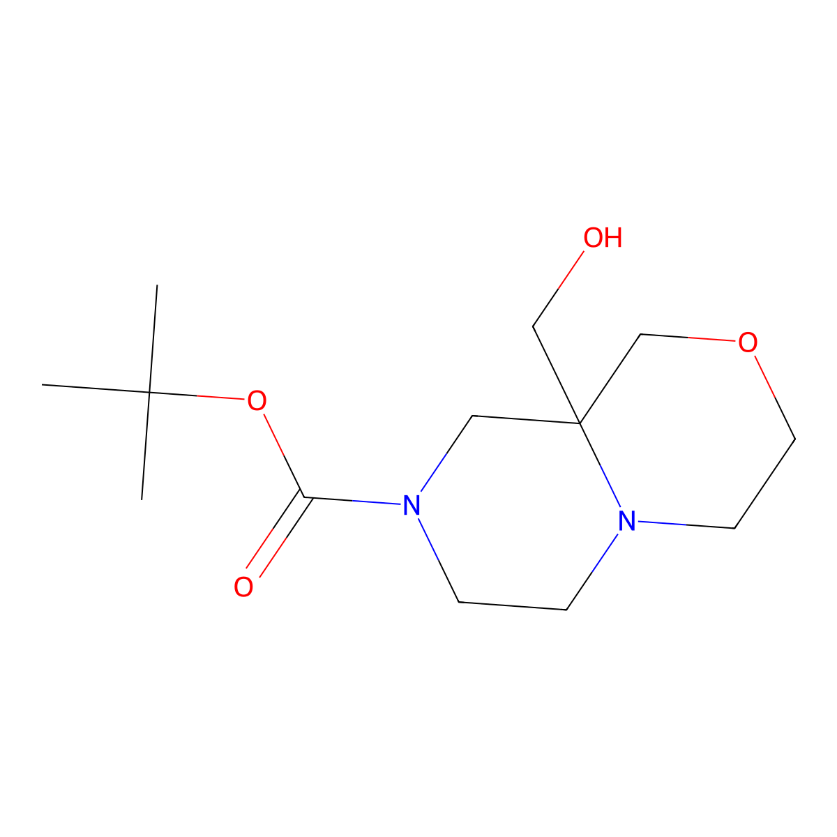 Tert-butyl 9a-(hydroxymethyl)-octahydropyrazino[2,1-c][1,4]oxazine-8-carboxylate molecular structure, CAS 2413898-28-7