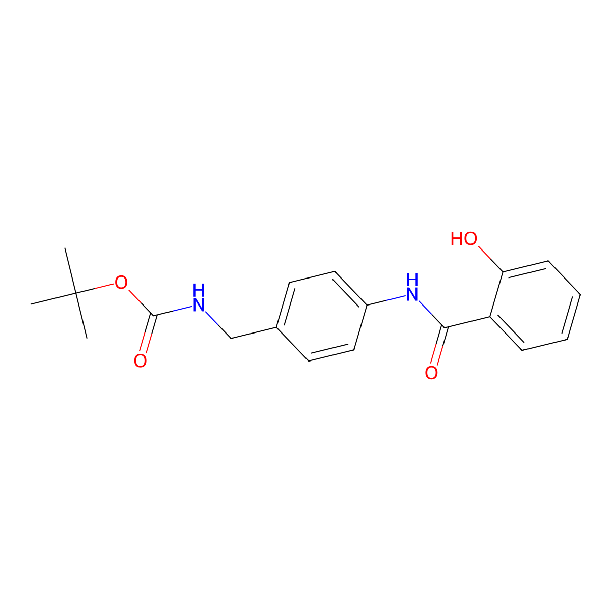 tert-butyl N-{[4-(2-hydroxybenzamido)phenyl]methyl}carbamate molecular structure, CAS 2413898-42-5