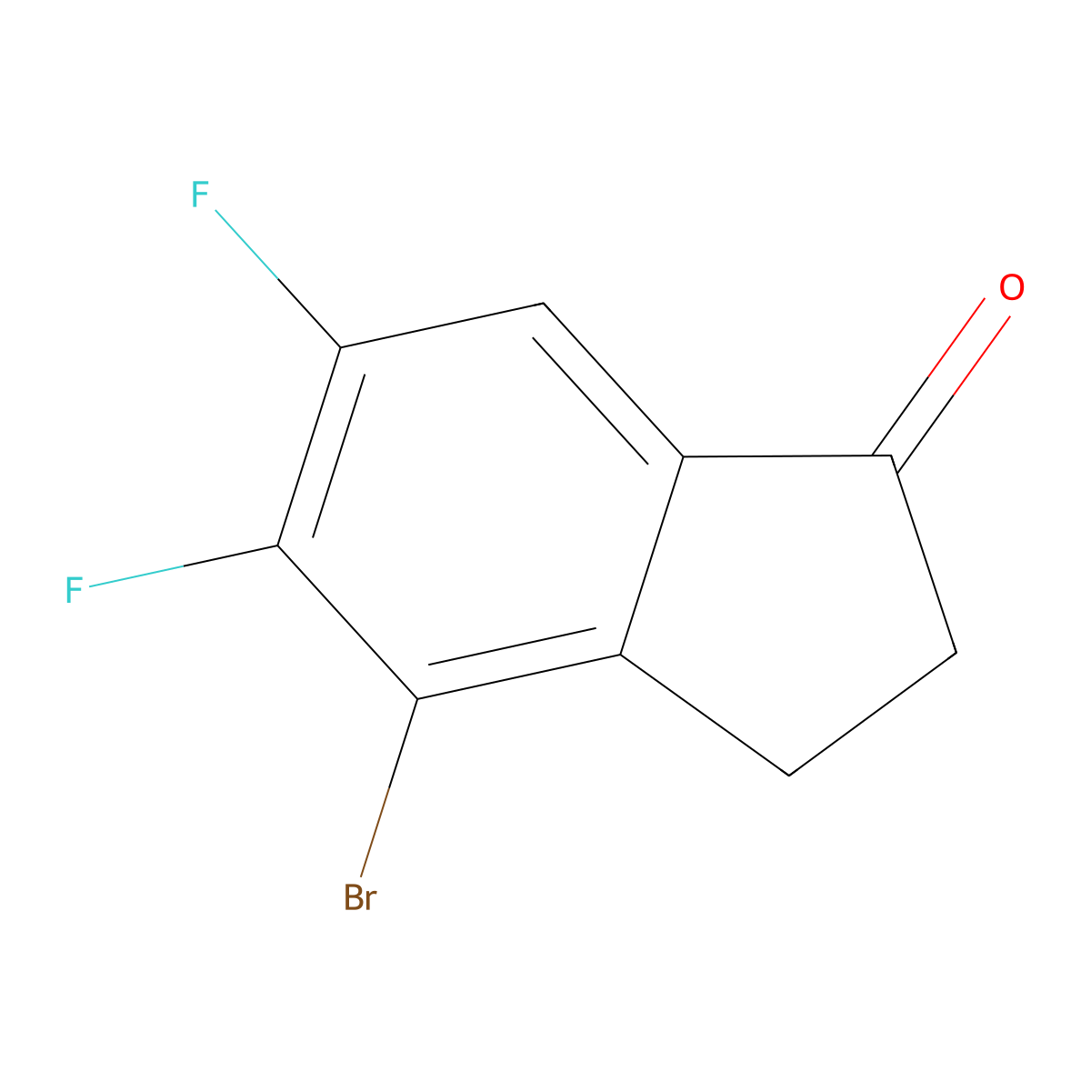 4-bromo-5,6-difluoro-2,3-dihydro-1H-inden-1-one molecular structure, CAS 2413898-51-6
