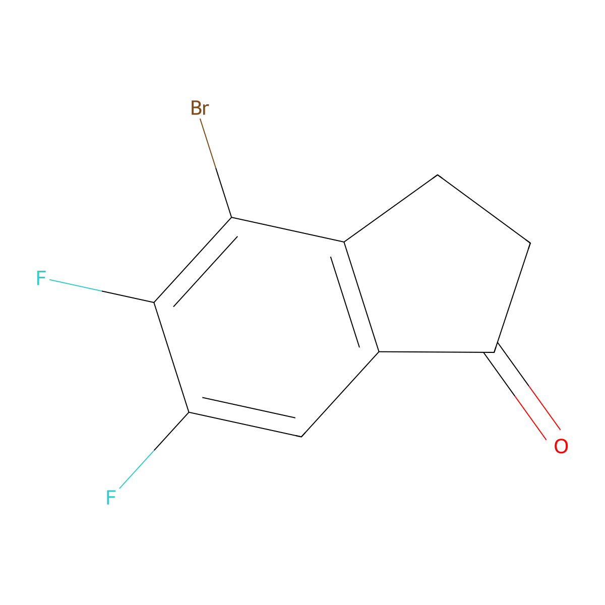 4-bromo-5,6-difluoro-2,3-dihydro-1H-inden-1-one molecular structure, CAS 2413898-51-6