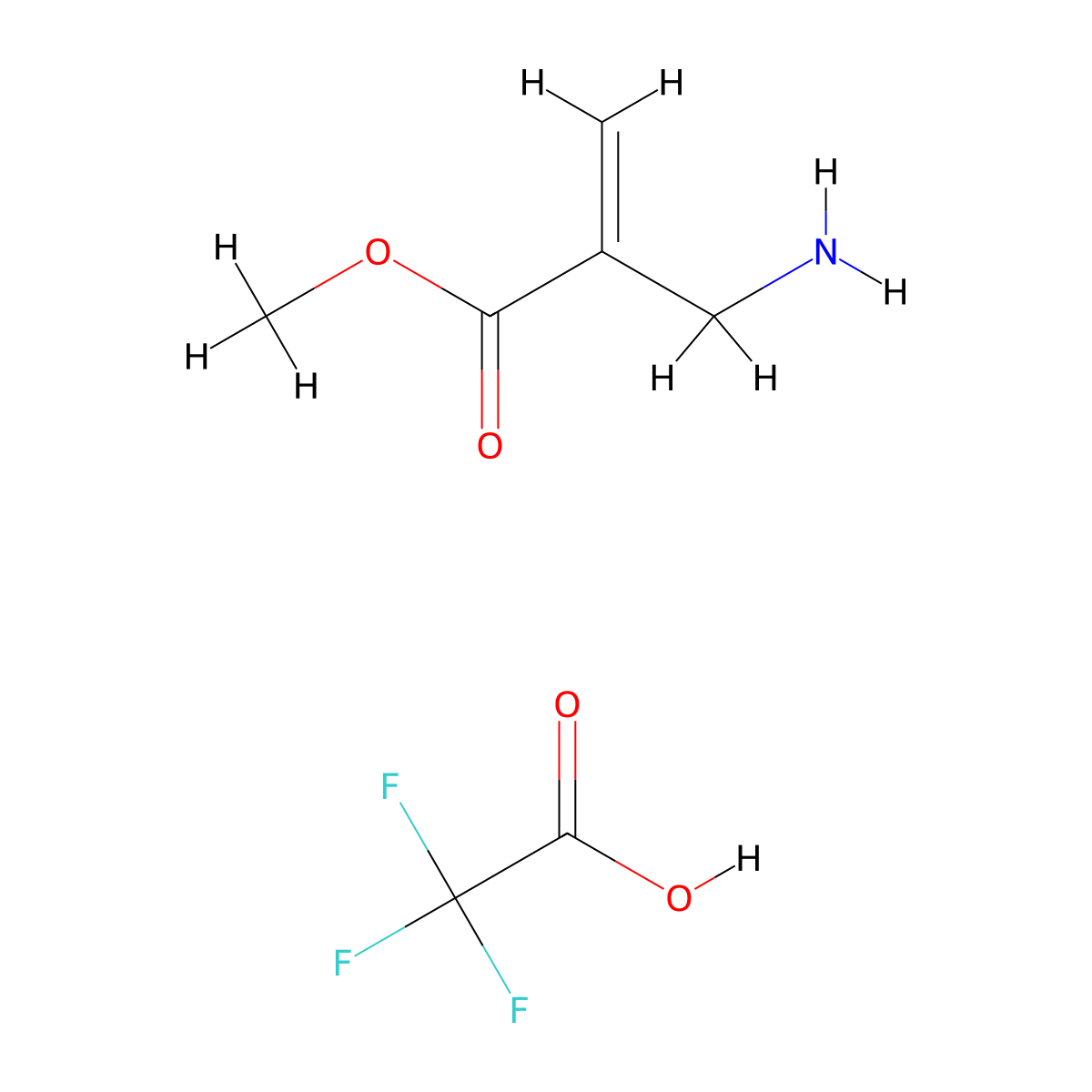 Methyl 2-(aminomethyl)prop-2-enoate; trifluoroacetic acid molecular structure, CAS 2413898-54-9