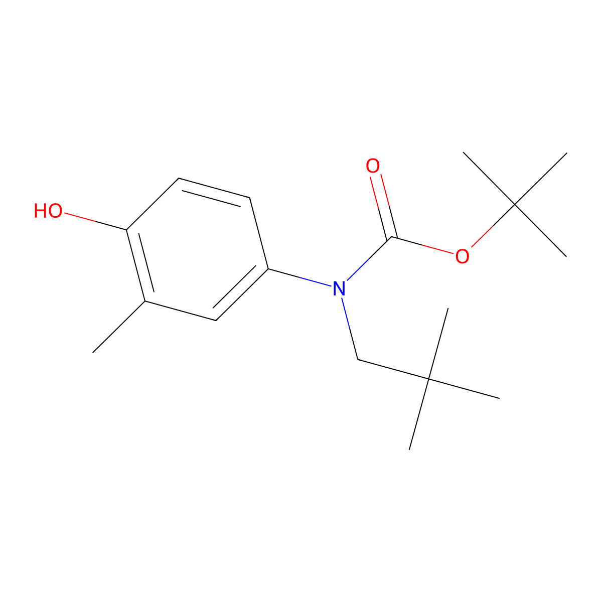 tert-butyl N-(2,2-dimethylpropyl)-N-(4-hydroxy-3-methylphenyl)carbamate molecular structure, CAS 2413898-63-0