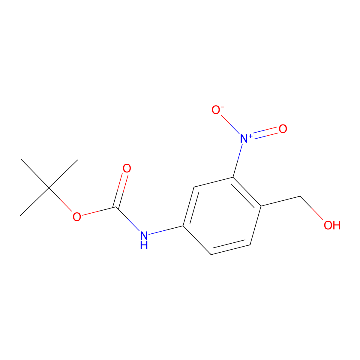 tert-butyl N-[4-(hydroxymethyl)-3-nitrophenyl]carbamate molecular structure, CAS 2413898-76-5