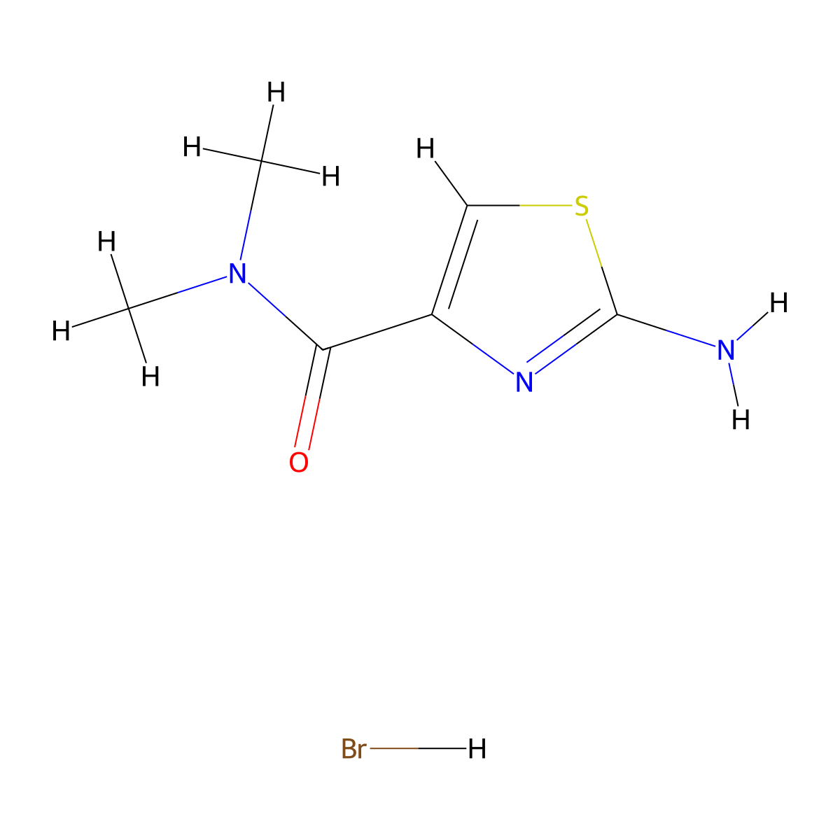 2-Amino-N,N-dimethyl-1,3-thiazole-4-carboxamide;hydrobromide molecular structure, CAS 2413898-81-2