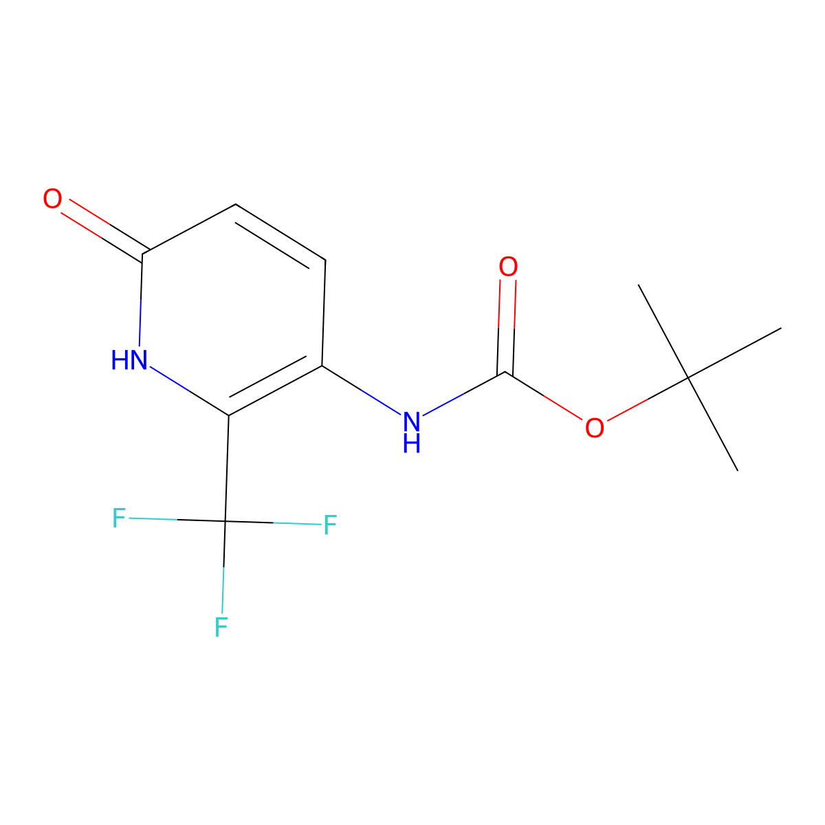 tert-butyl N-[6-hydroxy-2-(trifluoromethyl)pyridin-3-yl]carbamate molecular structure, CAS 2413898-87-8
