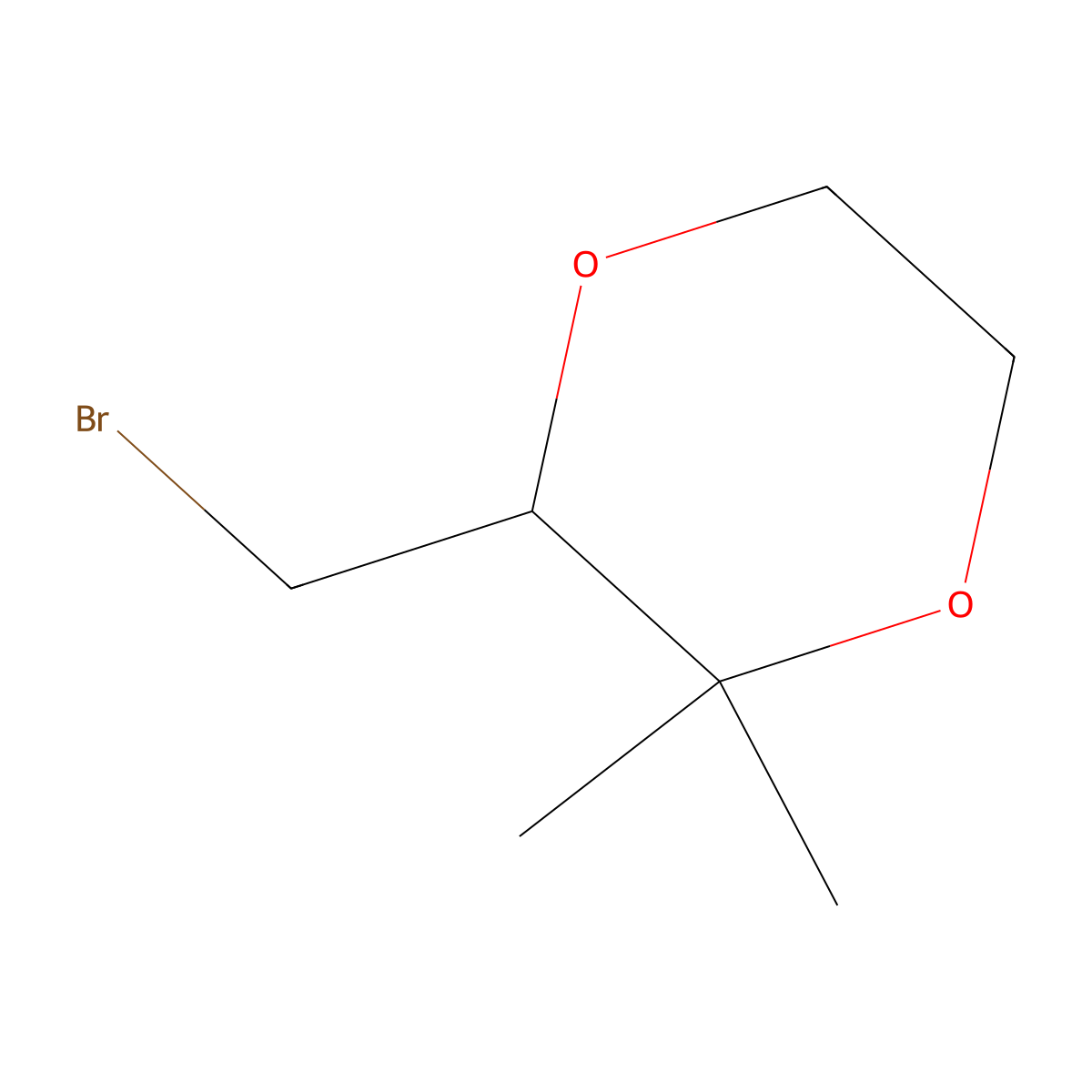 3-(Bromomethyl)-2,2-dimethyl-1,4-dioxane molecular structure, CAS 2413899-01-9