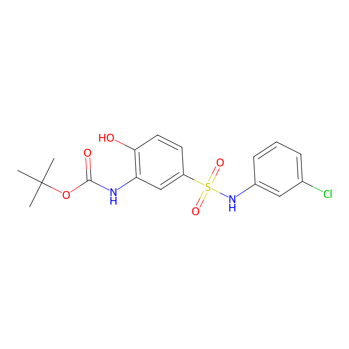tert-butyl N-{5-[(3-chlorophenyl)sulfamoyl]-2-hydroxyphenyl}carbamate molecular structure, CAS 2413899-04-2