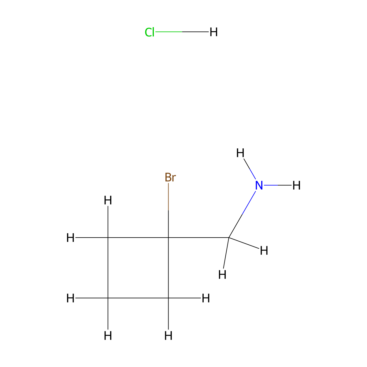 1-(1-Bromocyclobutyl)methanamine hydrochloride molecular structure, CAS 2413899-20-2