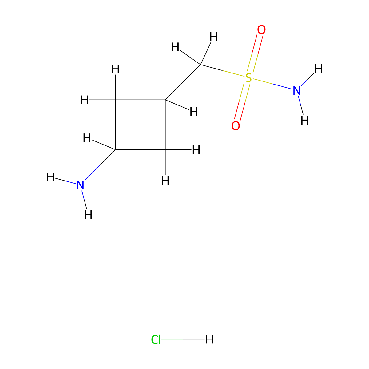 (3-aminocyclobutyl)methanesulfonamide hydrochloride, Mixture of diastereomers molecular structure, CAS 2413899-21-3