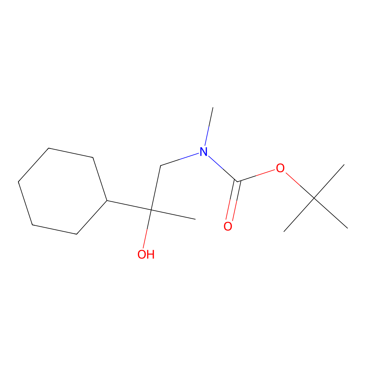 tert-butyl N-(2-cyclohexyl-2-hydroxypropyl)-N-methylcarbamate molecular structure, CAS 2413899-22-4