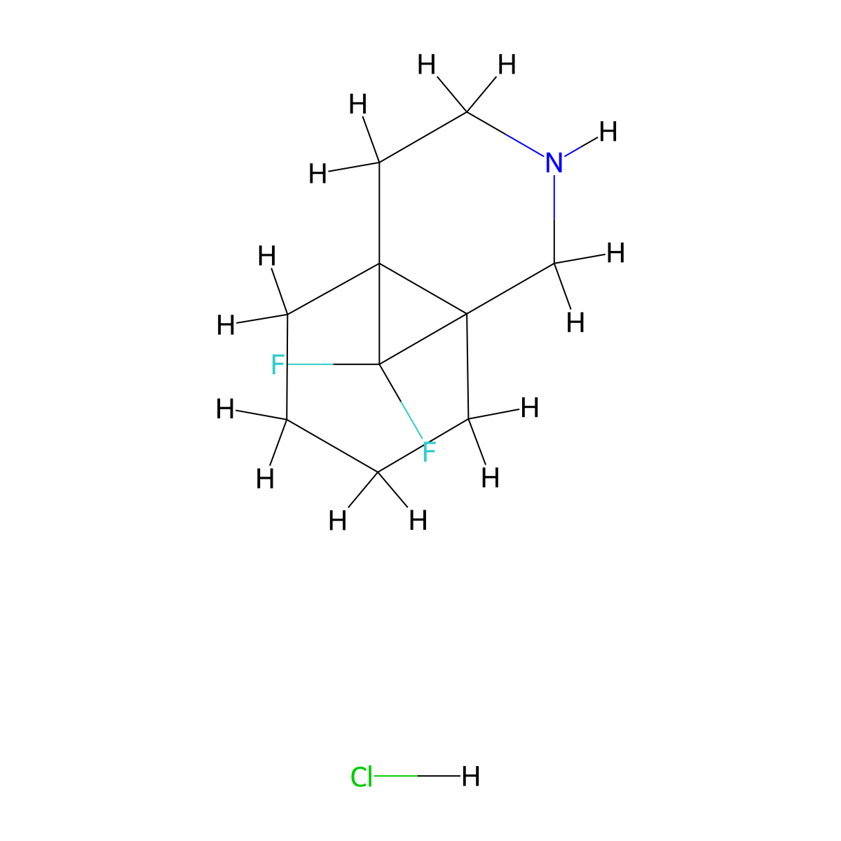 11,11-Difluoro-3-azatricyclo[4.4.1.0,1,6]undecanehydrochloride molecular structure, CAS 2413899-52-0