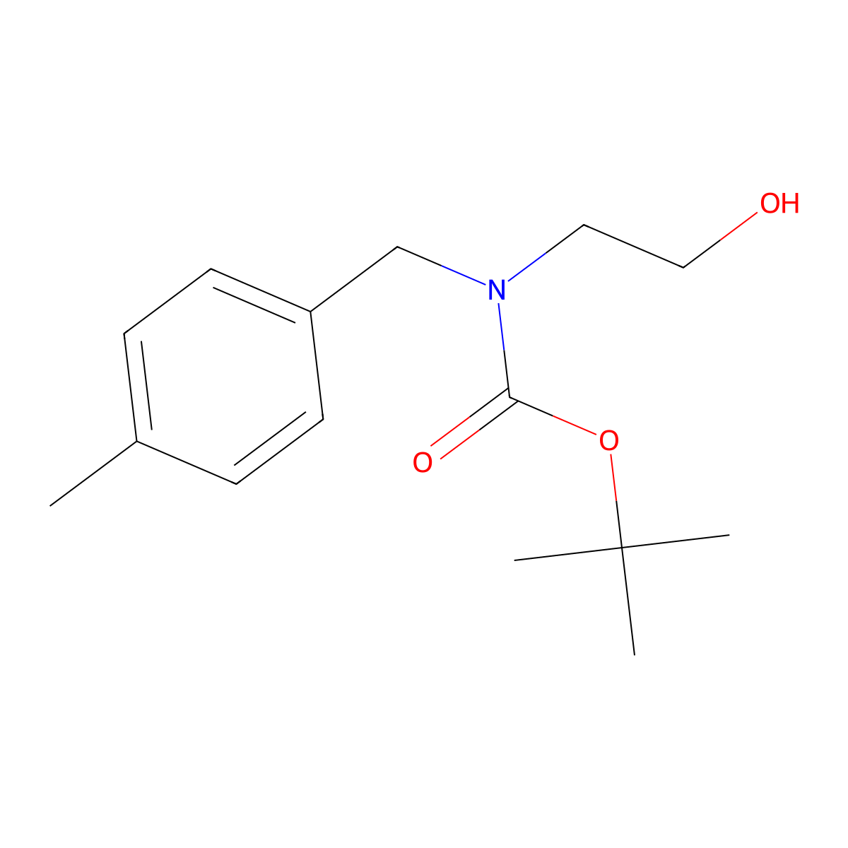tert-butyl N-(2-hydroxyethyl)-N-[(4-methylphenyl)methyl]carbamate molecular structure, CAS 2413899-55-3