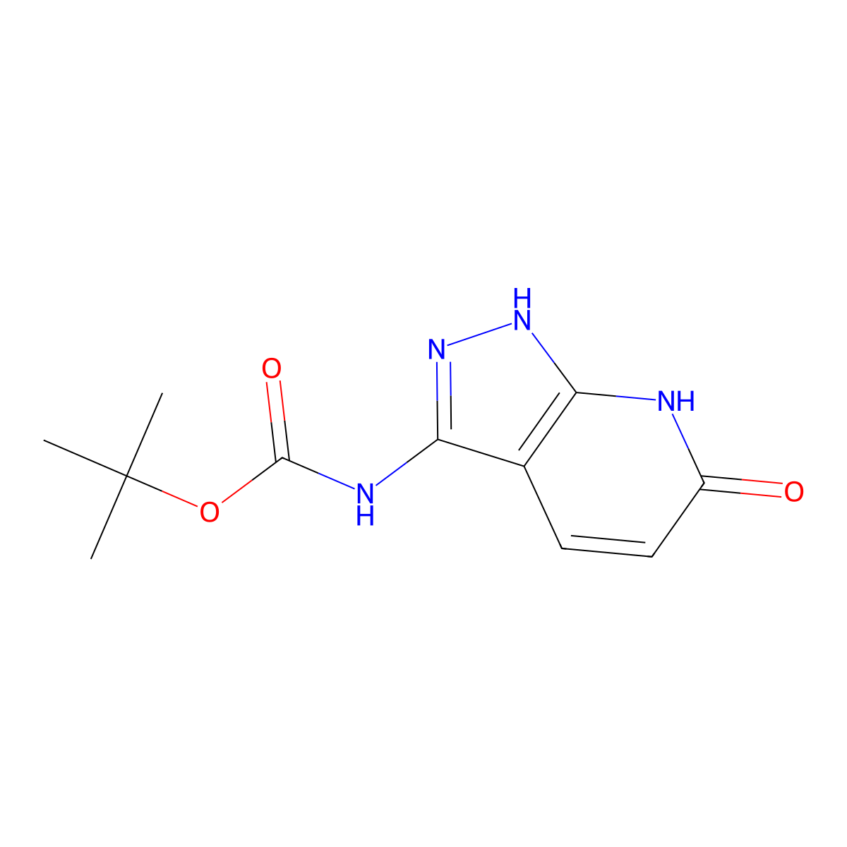tert-butyl N-{6-hydroxy-2H-pyrazolo[3,4-b]pyridin-3-yl}carbamate molecular structure, CAS 2413899-60-0