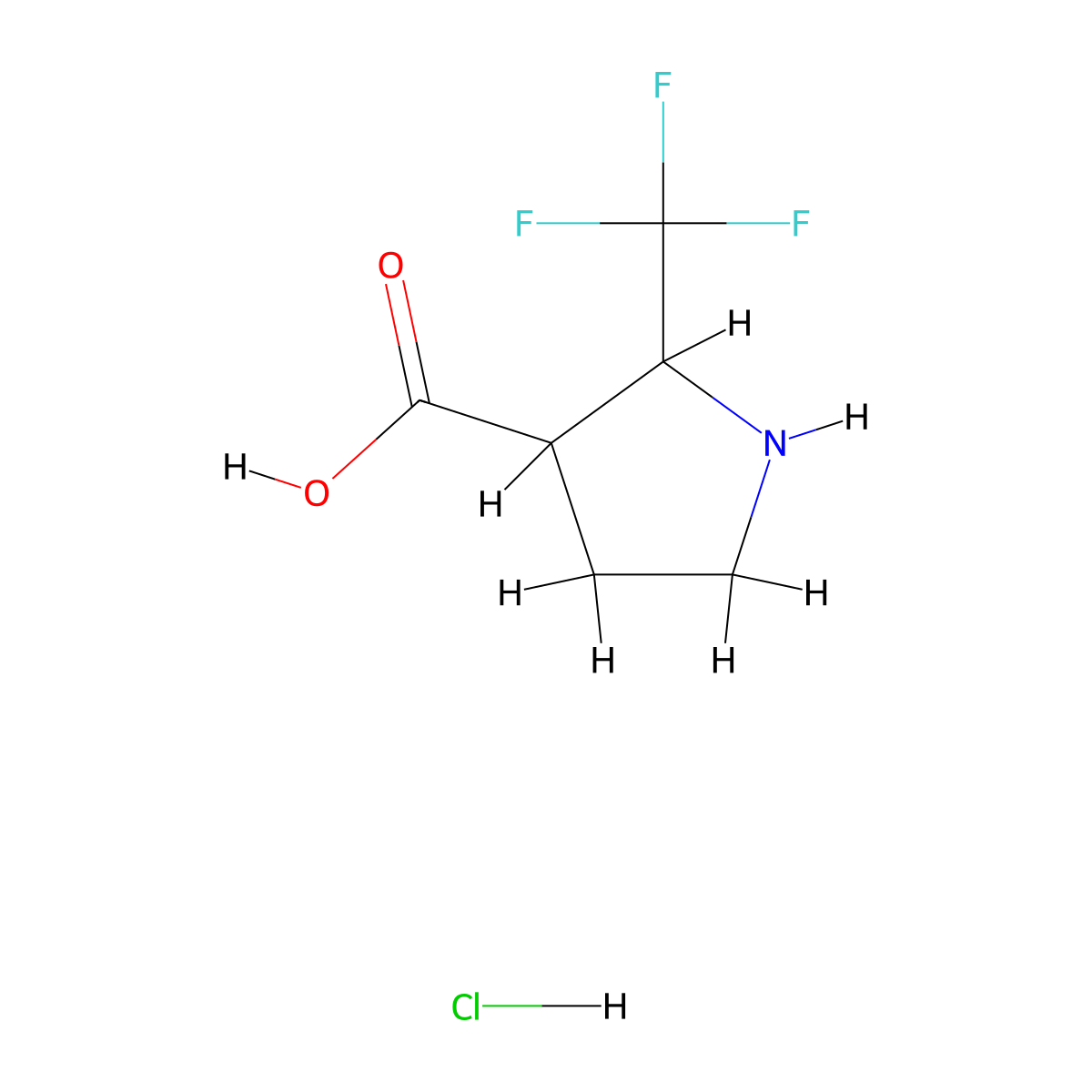 2-(Trifluoromethyl)pyrrolidine-3-carboxylic acid hydrochloride molecular structure, CAS 2413899-62-2
