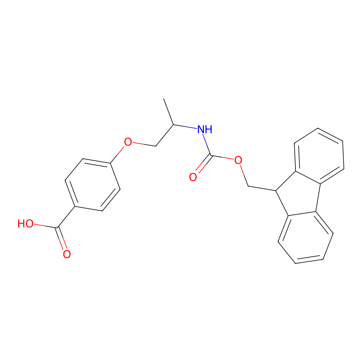 4-[2-(9H-Fluoren-9-ylmethoxycarbonylamino)propoxy]benzoic acid molecular structure, CAS 2413899-69-9