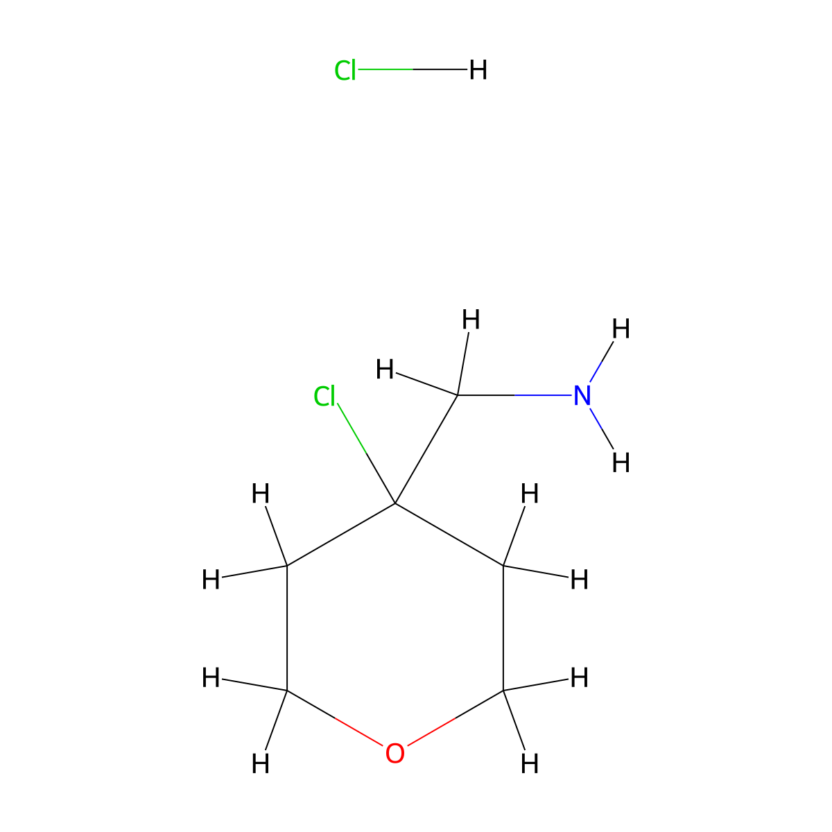 1-(4-Chlorooxan-4-yl)methanamine hydrochloride molecular structure, CAS 2413899-74-6